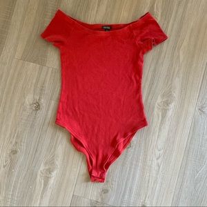 Wild Fable Red Off Shoulder Bodysuit